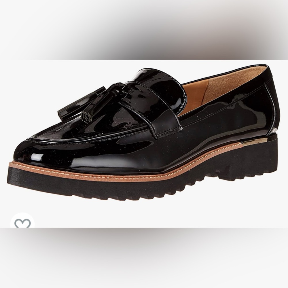 FrancoSarto women’s black patent loafers